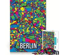 Puzzle de 1000 pièces pour adolescents - Plan urbain Pop Art de Berlin - Puzzle logique de bricolage - Jeu pour les loisirs - Silencieux (38 x 26 cm)