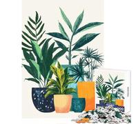 Puzzle de 1000 pièces pour Adolescents Plantes Tropicales en Pot Jeu Anti-Stress Idée Cadeau pour Un Père Noël Secret Jeu Impossible Stimule Le Cerveau Dimensions 50x75cm