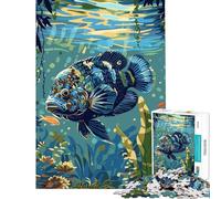 Puzzle de 1000 pièces pour Adolescents Poissons cichlidés Monde sous-Marin défi à compléter Jeu éducatif et Relaxant pour Les 14 Ans et Plus (50x75cm)