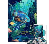 Puzzle de 1000 pièces pour Adolescents Poissons colorés dans Le Monde sous-Marin Difficile et Stimulant mais Amusant et Humoristique Décoration Murale Convient aux 14 Ans et Plus (50x75cm)