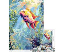 Puzzle de 1000 pièces pour Adolescents Poissons colorés dans Un Monde sous-Marin Décoration intérieure Jouet Idée Cadeau Jeu de détente Liste de souhaits avec Le Père Noël Dimensions 38x52cm