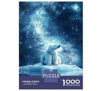 Puzzle De 1000 Pièces pour Adolescents Polar Bear in Cosmos Puzzle pour Adultes Jeu Familial Décoration Intérieure Cadeaux Uniques d'anniversaire Et De Noël 70x50cm/1000pcs