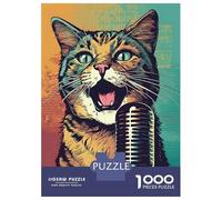 Puzzle De 1000 Pièces pour Adolescents Pop Singer Cat Puzzle Adulte Jeu Manuel Amusant Et Humoristique Interaction Parent-Enfant 70x50cm/1000pcs