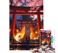 Puzzle de 1000 pièces pour Adolescents Porte Mystique Kitsune Activités Amusantes à la Maison décoration Artistique Jeux familiaux Convient aux Personnes de 14 Ans et Plus (38x26cm)