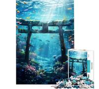 Puzzle de 1000 pièces pour Adolescents Porte Torii sous-Marine Un défi Stimulant pour améliorer la mémoire Jeu Manuel à partir de 14 Ans (38x52cm)