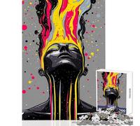 Puzzle de 1000 pièces pour Adolescents Portrait Abstrait à Peindre Décoration Murale Cadeau d'anniversaire Jeu Relaxant pour stimuler Le Cerveau et la dextérité Dimensions 38x26cm