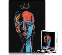 Puzzle de 1000 pièces pour Adolescents - Portrait Abstrait avec Couronne Ce Puzzle Abstrait représente Une Personne couronnée Un Jeu au Design soigné Qui améliore la mémoire et constitue Un Cadeau