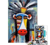 Puzzle de 1000 pièces pour Adolescents Portrait Abstrait de Mandrill Stimule Le Cerveau Jeu Amusant pour Toute la Famille Convient aux 14 Ans et Plus (50x75cm)