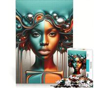 Puzzle de 1000 pièces pour Adolescents Portrait Africain Vibrant décoration Murale pour stimuler la mémoire Cadeau Unique pour Un Anniversaire ou Noël 50x75cm