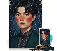 Puzzle de 1000 pièces pour Adolescents Portrait céleste d'un Jeune Homme Jeu de logique et d'art épuré Cadeau d'anniversaire Artistique (38x52cm)