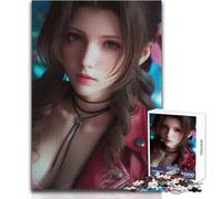 Puzzle de 1000 pièces pour Adolescents - Portrait d'Aerith Gainsborough - Jeu éducatif - Défi Difficile - Cadeau de Noël Secret - Dimensions : 38x52cm
