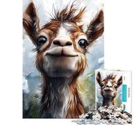 Puzzle de 1000 pièces pour Adolescents Portrait d'alpaga Souriant Activités Amusantes à la Maison améliore la mémoire Jeux relaxants Convient aux Personnes de 14 Ans et Plus (38x52cm)