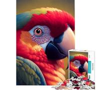 Puzzle de 1000 pièces pour Adolescents Portrait d'ara écarlate Défi intellectuel Jeu Familial addictif Anti-Stress Cadeau Amusant (Dimensions 38x52cm)