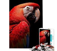 Puzzle de 1000 pièces pour Adolescents Portrait d'ara Rouge Activités Amusantes à la Maison Jeu de Course de Vitesse Manuelle pour Les 14 Ans et Plus (50x75cm)
