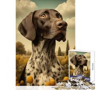 Puzzle de 1000 pièces pour Adolescents Portrait de Braque Allemand Jouet décoratif Mural Cadeau éducatif Convient pour la décoration de Bureau Dimensions 38x52cm