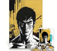 Puzzle de 1000 pièces pour Adolescents, Portrait de Bruce Lee, Jeu de Manipulation, idéal pour s'occuper Pendant Les Vacances, avec Poster et fiche de Questions-réponses Assortis 38x52cm