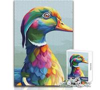 Puzzle de 1000 pièces pour Adolescents - Portrait de Canard coloré - Jeu Unique et Amusant, Une œuvre d'art Originale et Humoristique - Dimensions : 50x75cm
