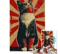 Puzzle de 1000 pièces pour Adolescents Portrait de Chat Art Urbain défi éducatif décoration Murale Jeux relaxants Convient aux Personnes de 14 Ans et Plus (38x52cm)