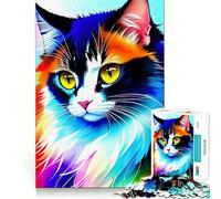 Puzzle de 1000 pièces pour Adolescents Portrait de Chat Découpe Fine Jeu de réflexion Cadeau Relaxant Idéal pour Un Anniversaire (50x75cm)