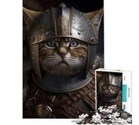 Puzzle de 1000 pièces pour Adolescents Portrait de Chat Viking Jeu de détente et d'apprentissage Cadeau d'anniversaire Stimulant Améliore la mémoire (Dimensions 50x75m)