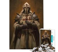 Puzzle de 1000 pièces pour Adolescents Portrait de Chevalier templier Jeu éducatif Cadeau d'anniversaire pour Toute la Famille (Dimensions 50x75cm)