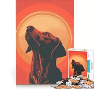 Puzzle de 1000 pièces pour Adolescents, Portrait de Chien aux Tons Chauds du Coucher de Soleil, Jeu Manuel, Difficile et Stimulant, Cadeau Original 50x75cm