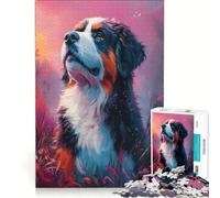 Puzzle de 1000 pièces pour Adolescents Portrait de Chien de Montagne Saint-Bernard décoration Murale décoration intérieure pour Anniversaire Noël 38x52cm