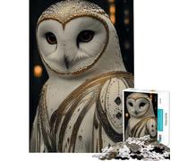 Puzzle de 1000 pièces pour Adolescents Portrait de Chouette Harfang dorée Jeu éducatif Cadeau éducatif pour Femmes et Hommes (Taille 38x26cm)