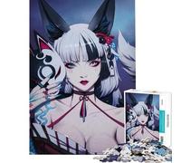 Puzzle de 1000 pièces pour Adolescents Portrait de Fille renarde d'anime avec Masque Puzzle pour Adultes Jeux Amusants Cadeaux pour Femmes Jeu Stimulant (Taille 38x52cm)