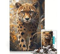 Puzzle de 1000 pièces pour Adolescents Portrait de guépard dans Son Habitat Naturel, décoration Murale, stimule la motricité Fine et l'intelligence, pour Les Amateurs de Jeux vidéo
