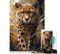 Puzzle de 1000 pièces pour Adolescents Portrait de guépard dans Son Habitat Naturel Jeu de logique aux Contours Nets Cadeau d'anniversaire Artistique (38x26cm)