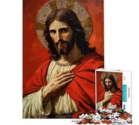 Puzzle de 1000 pièces pour Adolescents Portrait de Jésus-Christ avec auréole Idéal pour Un Anniversaire ou Noël Une œuvre d'art Jeu Impossible à partir de 14 Ans (38x26cm)