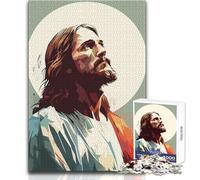 Puzzle de 1000 pièces pour Adolescents - Portrait de Jésus-Christ - Jeu de Puzzle Unique et Stimulant - Cadeau d'anniversaire - Dimensions:38x26cm