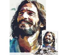 Puzzle de 1000 pièces pour Adolescents Portrait de Jésus Souriant Jeu Relaxant The Chosen Jouet éducatif pour améliorer la mémoire liste de souhaits du Père Noël (38x52cm)