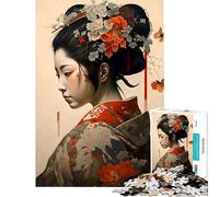 Puzzle de 1000 pièces pour Adolescents Portrait de Jeune Fille Asiatique Difficile et Stimulant Décoration Murale Jouet Anti-Stress Convient aux 14 Ans et Plus (50x75cm)