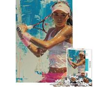 Puzzle de 1000 pièces pour Adolescents Portrait de Joueur de Tennis Activités Amusantes à la Maison Décoration Murale Jeu Pratique pour Les 14 Ans et Plus Jeu de Puzzle proposé (50x75cm)