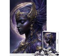 Puzzle de 1000 pièces pour Adolescents Portrait de la déesse Isis Violet et Or Jeu Pratique activités familiales décoration intérieure Jouet Stimulant à compléter (38x26cm)