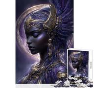 Puzzle de 1000 pièces pour Adolescents Portrait de la déesse Isis Violette et Or Jeu Impossible défi Difficile décoration intérieure Jouet Stimulant à compléter (50x75cm)