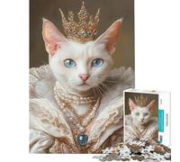 Puzzle de 1000 pièces pour Adolescents Portrait de la Reine Chat Difficile et Stimulant Jeu Familial adapté aux Personnes de 14 Ans et Plus (38x52cm)