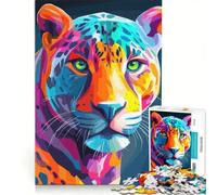 Puzzle de 1000 pièces pour Adolescents, Portrait de léopard coloré, Jeux relaxants, décompression intellectuelle, Cadeau d'anniversaire Unique 50x75cm