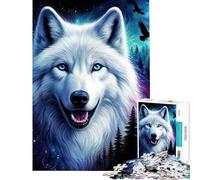 Puzzle de 1000 pièces pour Adolescents Portrait de Loup majestueux dans la forêt Stimule Le Cerveau pour Les Femmes Jeu Familial à partir de 14 Ans 50x75cm