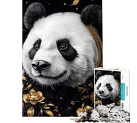 Puzzle de 1000 pièces pour Adolescents Portrait de Panda doré Puzzle Animalier pour Adultes Jeu de détente Défi Stimulant Cadeau Unique pour Anniversaire et Noël (Dimensions 50x75cm)