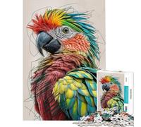Puzzle de 1000 pièces pour Adolescents Portrait de Perroquet coloré Activités Amusantes à la Maison Décoration Parfaite Jeu de réflexion Convient aux 14 Ans et Plus (38x52cm)