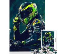 Puzzle de 1000 pièces pour Adolescents Portrait de Pilote MotoGP Jeu de réflexion Attente au Temps Pendant Les Vacances Jouet éducatif Renforce l'amour Entre Les Couples (26x38cm)