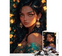 Puzzle de 1000 pièces pour Adolescents Portrait de Princesse dorée Jeu éducatif Cadeau de Père Noël Secret Jeu de Manipulation Renforce l'amour Entre Couples Dimensions 38x52cm