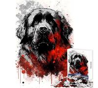 Puzzle de 1000 pièces pour Adolescents Portrait de Terre-Neuve Jeu Relaxant améliore la mémoire Jouet éducatif liste de souhaits avec Le Père Noël (50x75cm)