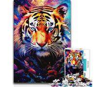 Puzzle de 1000 pièces pour Adolescents - Portrait de Tigre coloré - Jeu Relaxant, Amusant et Cadeau Humoristique pour Les Anniversaires - 38x26cm (1000 pièces)