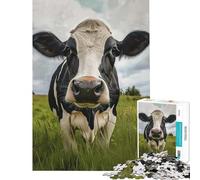 Puzzle de 1000 pièces pour Adolescents Portrait de Vache Holstein Difficile et Stimulant décoration intérieure Jeu Relaxant pour Les 14 Ans et Plus (50x75cm)