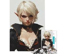 Puzzle de 1000 pièces pour Adolescents Portrait d'elfe et de flibustière Jeu éducatif et Stimulant Jouet Familial Anti-Stress Cadeau d'anniversaire (Taille 50x75cm)