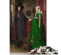 Puzzle de 1000 pièces pour Adolescents « Portrait des époux Arnolfini » - Puzzle en Bois pour Adultes - Jeu de décompression - 1000 pièces (75 x 50 cm)